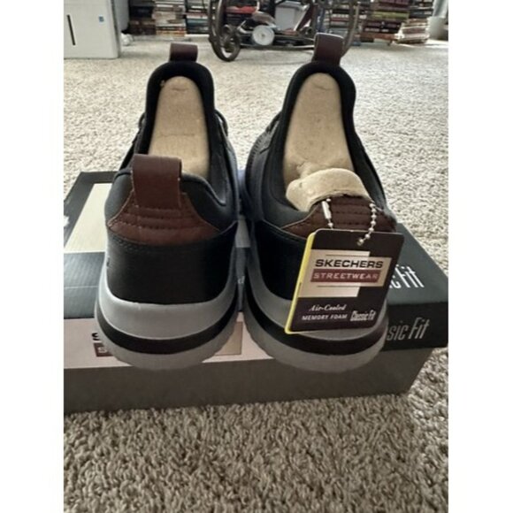 Skechers Shoes Mens 8 Black Delson 3.0 Cicada Casual Slip on Sneakers 210238 - Picture 5 of 13